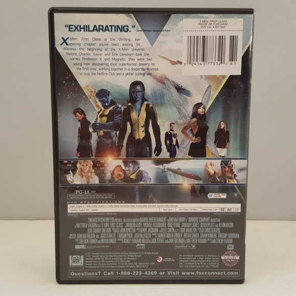 X-MEN FIRST CLASS DVD Widescreen 2011 USED - Picture 2 of 9